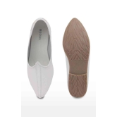 Mens White Leather Formal Slip-ons