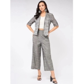 Pannkh Womens Chambray Printed Blazer With Matching Pant Set - None