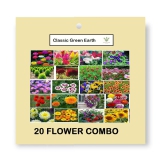 CLASSIC GREEN EARTH - Flower Seeds ( 20 FLOWER COMBO 1500 SEEDS HYBRID )