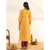 Janasya Crepe Printed Flared Womens Kurti - Mustard ( Pack of 1 ) - None