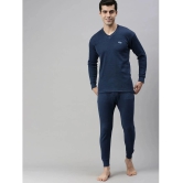 Lux Cottswool - Blue Cotton Blend Mens Thermal Bottoms ( Pack of 1 ) - None