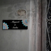 Black Floral Name Plate