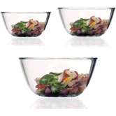 Femora Borosilicate Glass Microwave Safe All-Purpose Mixing Bowl,700 ML, 1650 ML, 2650 ML, Set of 3