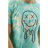 Smiley Tie Dye Green T-shirt-S / Neon Green