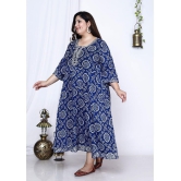 Swasti Cotton Blend Printed Anarkali Women's Kurti - Blue ( Pack of 1 ) - None