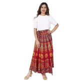 Rangun Cotton A-Line Skirt - Maroon - 29-32