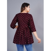 SIPET - Coffee Rayon Womens Ethnic A-Line Top ( Pack of 1 ) - None