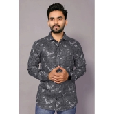 Anand Cotton Blend Regular Fit Printed Full Sleeves Mens Casual Shirt - Grey ( Pack of 1 ) - None