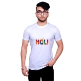 NITYANAND CREATIONS Round Neck White Holi T-Shirt for MEN-HOLI-T-SHIRT-11524-L