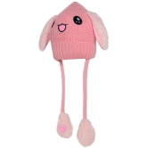 Zacharias Boy & Girl Winter Woolen Rabbit Moving Ear Cap (Free Size_Pack of 1) - None