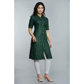 Glorious - Green Rayon Women's Front Slit Kurti ( Pack of 1 ) - None