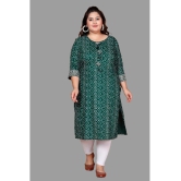 miravan Rayon Printed Straight Womens Kurti - Green ( Pack of 1 ) - None