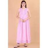 Glomee - Pink Viscose Womens Nayra Kurti ( Pack of 1 ) - None