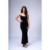 Built in Bra and Shapewear Black Cami Long Dress