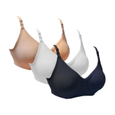 Tkeshto Cotton Everyday Bra - Multi Color Pack of 3 - 40