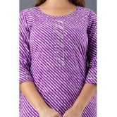 Lee Moda - Purple Cotton Women''s Straight Kurti ( Pack of 1 ) - None