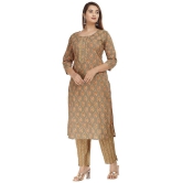 HIGHLIGHT FASHION EXPORT - Brown Straight Cotton Women''s Stitched Salwar Suit ( Pack of 1 ) - None