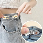 KIT & CO Buttons for Jeans Dress Loose Big,Trouser Button Tensioner Fastener,Pearl Dress Adjuster Waist Flower Buckle Clip Clothing DIY Sewing New Buttons for Tightener to Adjust Waist of Pants