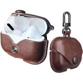 VARDIA'S COLLECTIONS  Airpods Pro Leather Case,Crazy Horse Cowhide Leather Portable Travel Case for Airpods Pro,Headphone Cases for AirPods Pro Charging Case