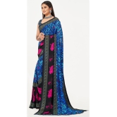 LEELAVATI - Blue Georgette Saree With Blouse Piece ( Pack of 2 ) - Blue