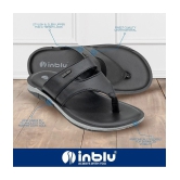 Inblu Black Mens Leather Slipper - None