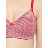 Clovia - Red Cotton Blend Lightly Padded Womens T-Shirt Bra ( Pack of 1 ) - None