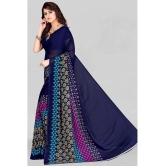 LEELAVATI - Navy Blue Georgette Saree With Blouse Piece ( Pack of 1 ) - Navy Blue