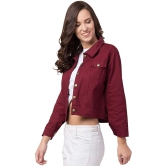 Rubia Textile Women's Plain / Solid Regular Jacket (RTDJ_Maroon_Large)