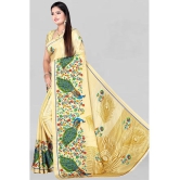 LEELAVATI - Gold Crepe Saree With Blouse Piece ( Pack of 1 ) - Gold