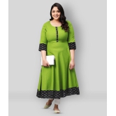 Estela - Green Cotton Women's Flared Kurti ( Pack of 1 ) - L