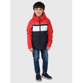 UrbanMark Junior Boys Colorblocked Full Sleeves Puffer Heavy Winter Jacket With Hood - Multicolor - None