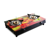 Suryaviva Nano Plus Digital 2B Ms Bk Toughened Glass 2 Cast Iron Burner Gas Stove(Manual Ignition,Multi Colour)