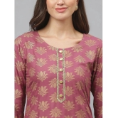 Stylum Rayon Printed Straight Womens Kurti - Wine ( Pack of 1 ) - None