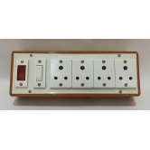 6A 4 Sockets (3 Pin Socket) & 1 Switch Extension Box with Indicator, 16A Plug & 40m Wire