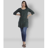 HIGHLIGHT FASHION EXPORT - Green Viscose Womens Straight Kurti ( Pack of 1 ) - XXL