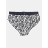 Jockey NB01 Super Combed Cotton Elastane Stretch Printed Brief - Monument/Navy (Pack of 2) - None