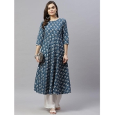 miravan - Blue Cotton Women's Flared Kurti ( Pack of 1 ) - None