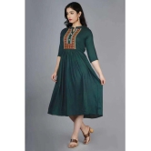 OFLINE SELCTION - Green Cotton Blend Women's Anarkali Kurti ( Pack of 1 ) - None