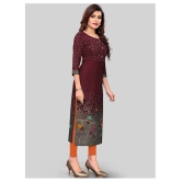 Vbuyz - Maroon Rayon Womens Straight Kurti ( Pack of 1 ) - XL