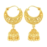 VIVASTRI Golden Jhumki Earrings ( Pack of 1 ) - Golden