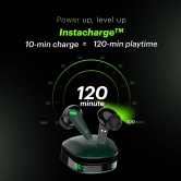 Buds Combat Z In-Ear Truly Wireless Gaming Earbuds with 35ms Low Latency, 50H of Playtime, Instacharge (10 min = 120 min), 10mm Driver,BT v5.3 Camo Green