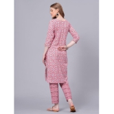 JC4U Cotton Printed Kurti With Pants Womens Stitched Salwar Suit - Pink ( Pack of 1 ) - None