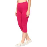 Diaz Pink Cotton Lycra Solid Capri - Single - S