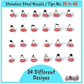 STORE77 24 Pcs Stainless Steel Rose Flower Piping Tips Piping Nozzles Cake Decorating Supplies Cookies Cupcake Icing Decorating Supplies Decorating Kits Frosting Icing Tips Baking Set Tools