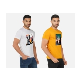 CHOZI Cotton Blend Regular Fit Printed Half Sleeves Mens T-Shirt - Multicolor ( Pack of 2 ) - None