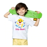 Boys Cotton Baby Shark Half Sleeve TShirt (White) PID41504