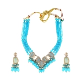 Bhagya Lakshmi Blue Alloy Necklace Set ( Pack of 1 ) - Blue