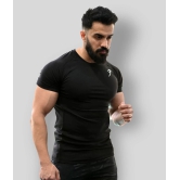 Fuaark - Black Polyester Regular Fit Mens Sports T-Shirt ( Pack of 1 ) - M