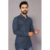 Anand Cotton Blend Regular Fit Printed Full Sleeves Mens Casual Shirt - Blue ( Pack of 1 ) - None