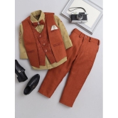 DKGF Fashion - Orange Polyester Boys Shirt & Pants ( Pack of 1 ) - None